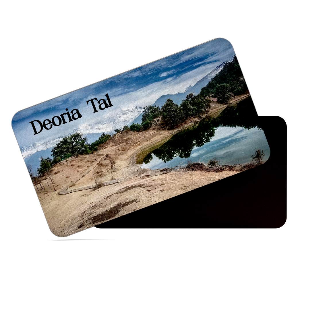 dhcrafts Multicolor Uttarakhand Deoria Tal Design Rectangular Rubber Matte Finish Fridge Magnet / Magnetic Card Pack of 1 (8.6cm x 5.4cm)